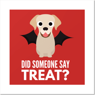 Golden Labrador Halloween Trick or Treat Posters and Art